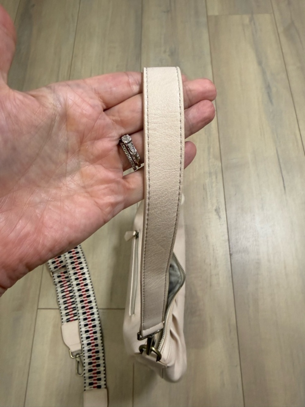 Urban Originals Beige Shoulder Bag with Patterned Detachable Strap - Picture 4 of 5